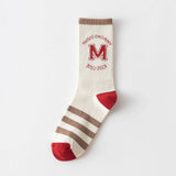 NEW LADIES CARTOON SMILEY FACE LETTER SOCKS_CWMS0911