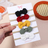 Waffle Bow Baby Headband Set Solid Colors