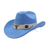 Western Ethnic Suede Cowboy Fedora Jazz Hat_Cwah04426