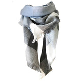 RAINBOW PLAID SCARF TRIANGLE WINTER SHAWL_CWASC0116