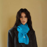 100% WOOL AURORA BLUE KNIT SCARF SOFT WARM_CWASC2285