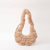 Winter Pleated Shoulder Bag Fashionable Plush Bag_Cwab3953