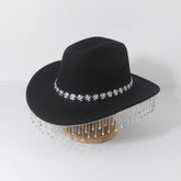RHINESTONE FRINGE PANAMA COWBOY HAT WITH EYE GEMS_CWAH3630