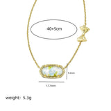 NEW RETRO GOLD BOW FLOWER NECKLACE FOR WOMEN_CWMM3758