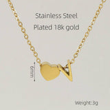 18K GOLD HEART LETTER PENDANT NECKLACE_CWAJE0692