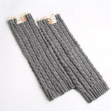 Warm Boot Covers Winter Lace Twist Button Socks_Cwms0758