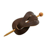 Vintage 8-Shape Hairpin In Crazy Horse Leather