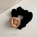 BLACK VELVET APRICOT CAMELLIA HAIR ACCESSORY_CWAHA4691