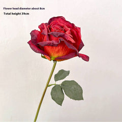 BURNT EDGE ROSE BOUQUET ARTIFICIAL FLOWER DECOR_cWMM6478
