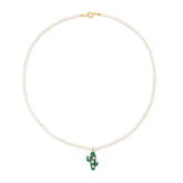 CACTUS PEARL BEADED CHOKER SWEET LUXE NECKLACE_CWAJE4613