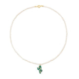 CACTUS PEARL BEADED CHOKER SWEET LUXE NECKLACE_CWAJE4613