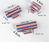 INDEPENDENCE DAY FLAG HAIR CLAW PVC RECTANGLE CLIP_CWAHA1263