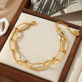 MULTI LAYER VINTAGE CHAIN PEARL BRACELET_CWMM3722