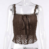 Solid Lace Trim Fitted Camisole Tank Top