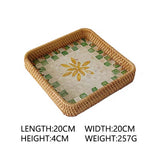 RATTAN COLORFUL SHELL CREATIVE HANDMADE FRUIT PLATE_CWMM4398