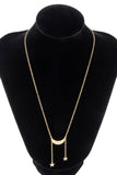 SIMPLE MOON STAR METAL TASSEL NECKLACE_CWAJE0018