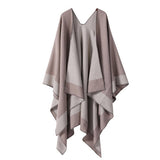 SOLID COLOR DOUBLE SIDED CAPE SHAWL OUTER CAPE_CWASC2130