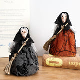 SCARY WITCH BROOMSTICK HALLOWEEN TREE TOPPER_CWMM9863