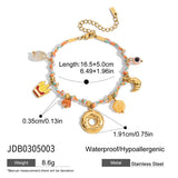 Vacation Style Pink Resin Evil Eye Bracelet