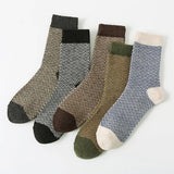 5 PAIRS OF VINTAGE PRINT THICK WARM COTTON SOCKS_CWMS0683