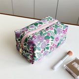 Purple Flower Makeup Bag Small Travel Wallet Pouch_Cuab00670