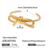 ELEGANT TITANIUM STEEL BOW OPEN BRACELET PLATED_CWAJE4760