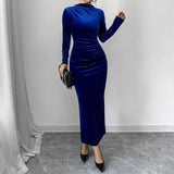 Temperament Solid Color Slim High Waist Dress
