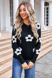 Womens Floral Personality Plus-Size Sweater