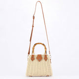 STRAW BEACH BAG WITH BAMBOO HANDLE FOR WOMEN_CWAB4694