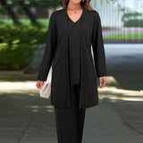 Vest Top Casual Straight-Leg Pants Three-Piece Suit