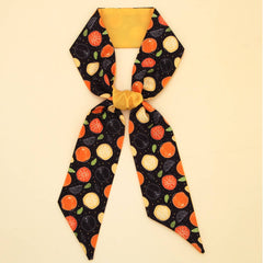 FLORAL LETTER TWILLY SCARF FOR HAIR OR BAG_CWASC0077