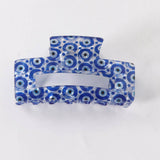 Cwaha1612_Rectangular Print Blue Series Hair Claw Clip