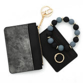 CHIC PU WALLET WITH SILICONE BEAD BRACELETCARD CASE_CWAB4954