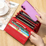 Womens Leather Long Wallet Large Capacity_Cuab00401