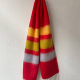 Women Striped Fringed Plaid Scarf