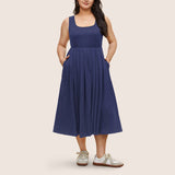 ELEGANT MIDI DRESS MINIMALIST CHIC STYLE_CWDHL1040