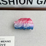 GRADIENT BEAR MERMAID CLAW CLIP HAND PAINTED_CWAHA5895