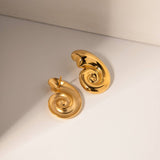 18K GOLD STAINLESS STEEL SPIRAL HOOP EARRINGS_CWASC1658