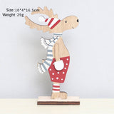 PAINTED REINDEER COUPLE WOODEN XMAS ORNAMENT_CWAJE05394