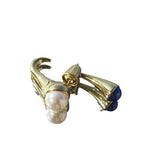 Vintage Layered Natural Stone Pearl Gold Earrings
