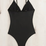 SOLID COLOR SUSPENDER ONE PIECE SWIMSUIT_CWMW0299