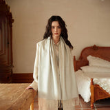 100% WOOL DOUBLE SIDED SCARF WARM UNISEX SHAWL_CWASC2306