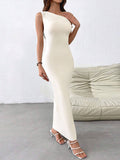 Women Sexy Off-Shoulder One-Shoulder Maxi Dress