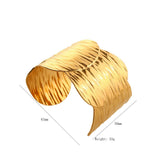 Wide Irregular Open Cuff In 18K Stainless Steel