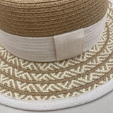 SUMMER RETRO FLAT TOP STRAW HAT FOR WOMEN_CWAH3510
