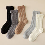 RUFFLE SPIRAL TEXTURE CREW SOCKS FOR WOMENS_CWMS1407