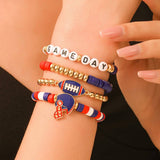 FOOTBALL HANDMADE SOFT CLAY LETTER BRACELET SET_CWMM3534