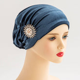 NOBLE RETRO FLANNEL RHINESTONE SUNFLOWER HEADSCARF_CWASC2443