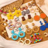 NEW VINTAGE SIMIAN GRASS VINE WOVEN EARRINGS_CWAJE4011