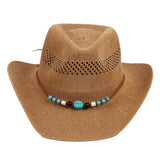 OUTDOOR BREATHABLE WESTERN COWBOY STRAW HAT_CWAH1193